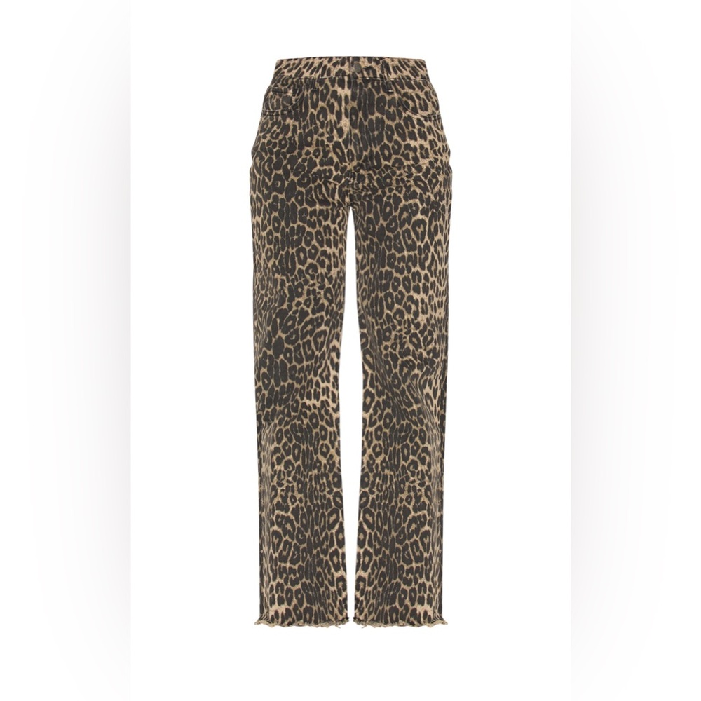 Leopard Cheetah Print Straight Jeans Size Medium